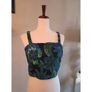 Rachel Zoe Women's Cropped Tank Top SZ Large Vacation Resort Beach